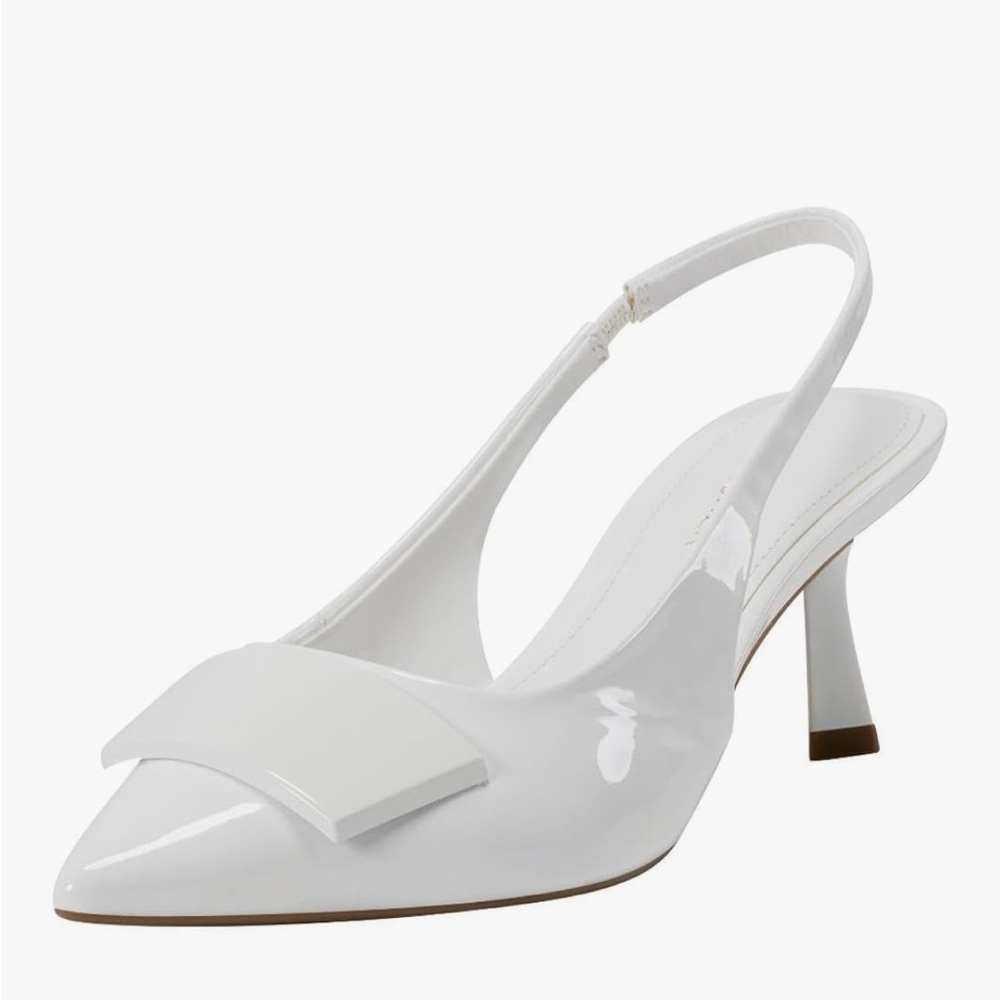 Marc Fisher White Slingback Heels